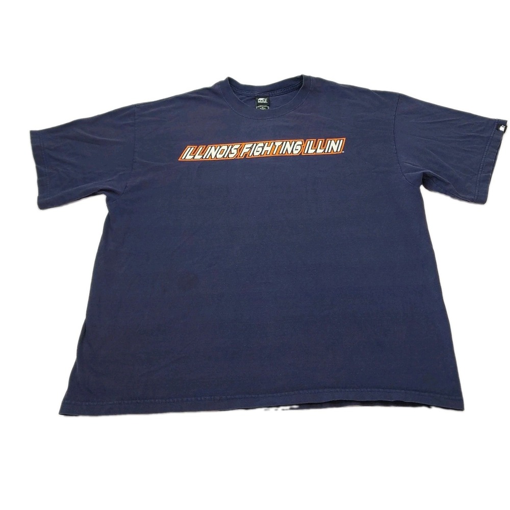 Team Starter Vtg University Of Illinois Fighting Illini T Shirt Y2k XL